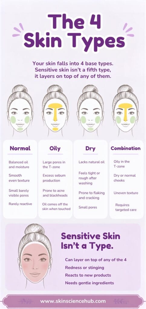 how to determine your skin type -The 4 Skin Types 