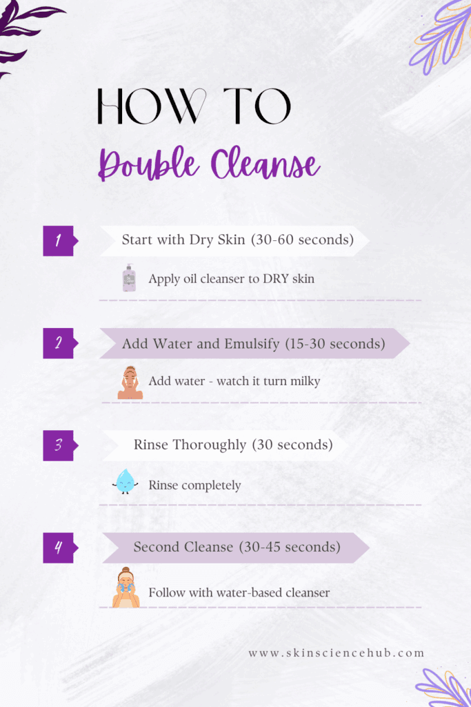 How to double cleanse: 4-step visual guide
