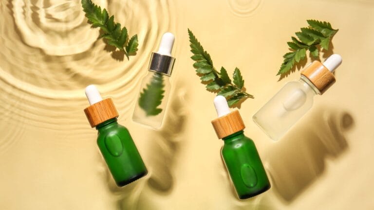 bakuchiol vs retinol serum comparison flat lay